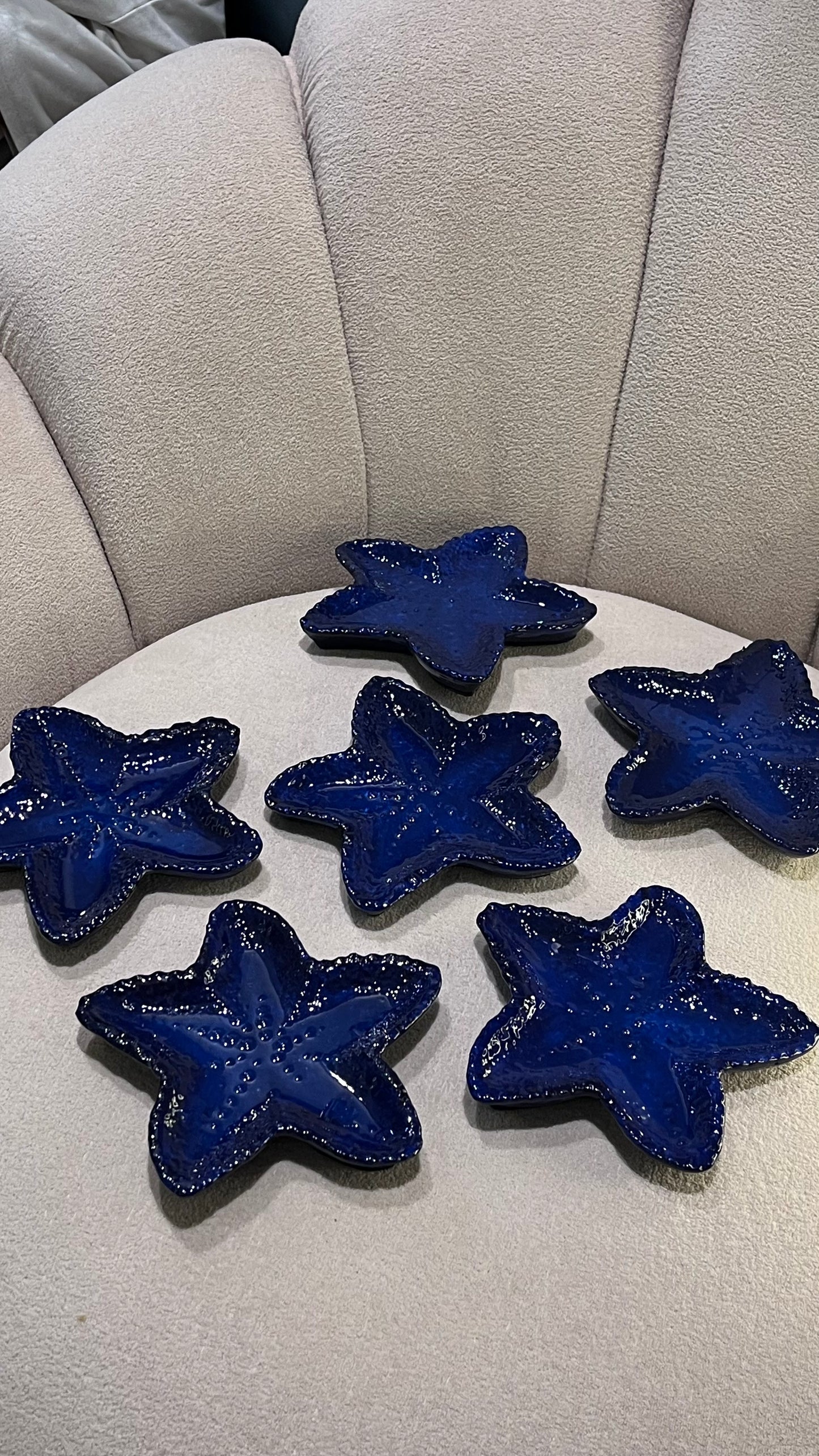 Navy and midnight blue starfish trinket trays